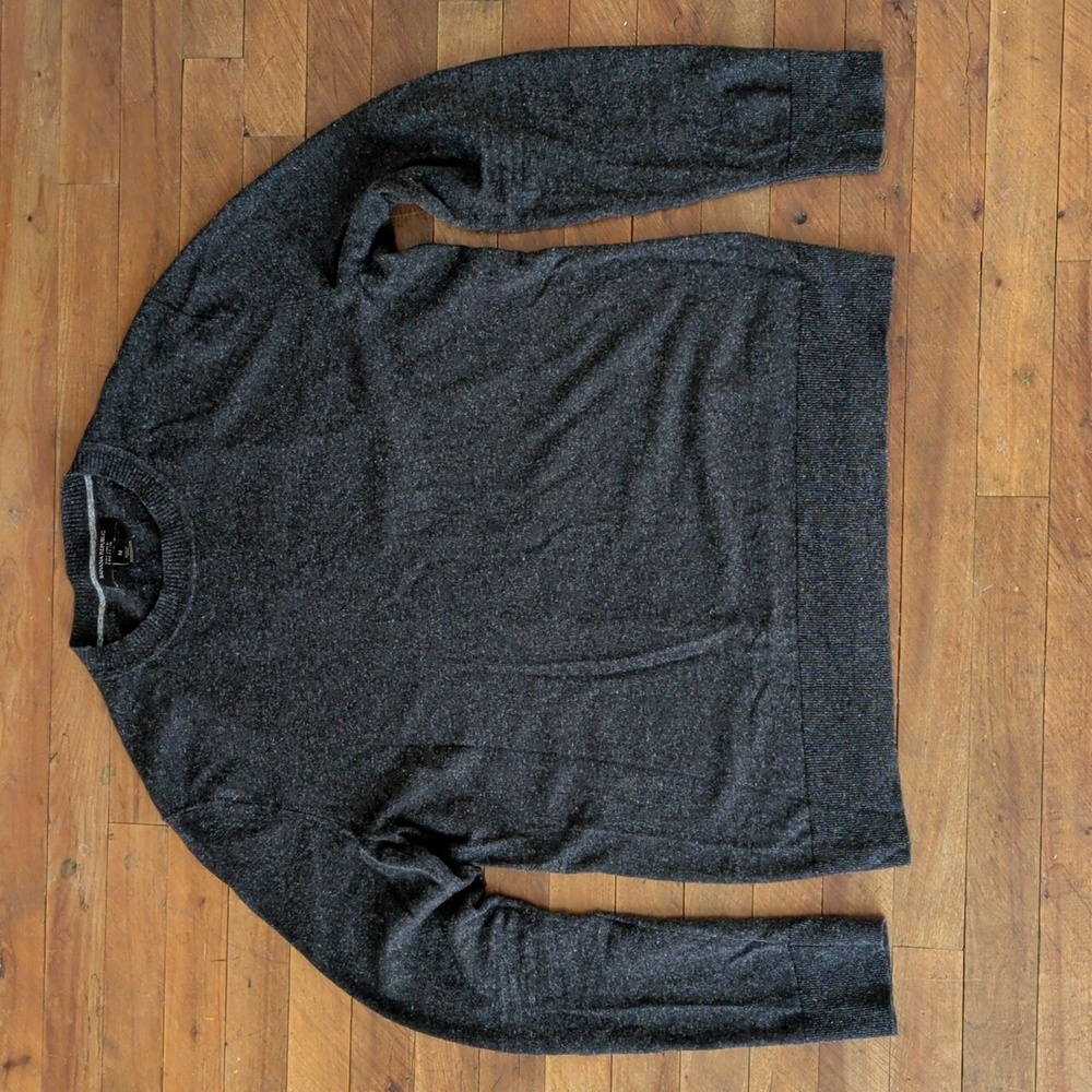 Silk and Linen Men Or Women Dark Gray Crewneck Sweater